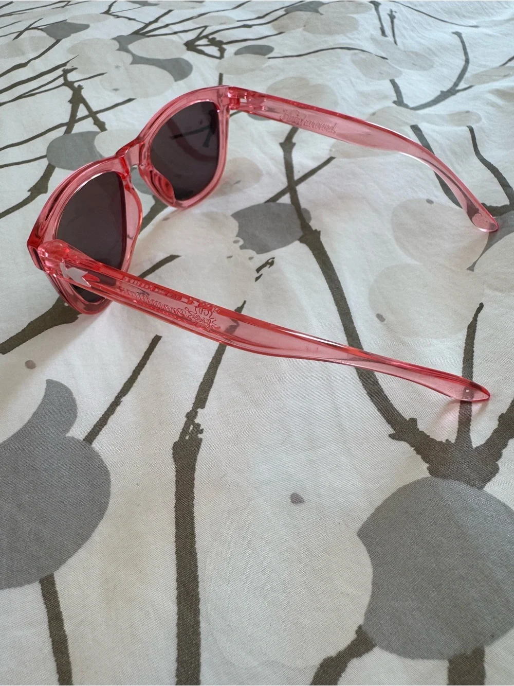 Kids Pink Transparent Sunglasses with Green Lenses